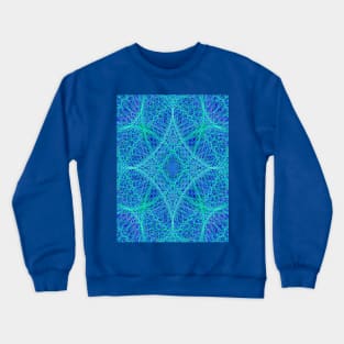 Blue Peacock Kaleidoscope Mandala Fractal Crewneck Sweatshirt